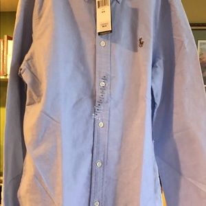 Brand new Ralph Lauren boys slim fit traditional blue button-up.